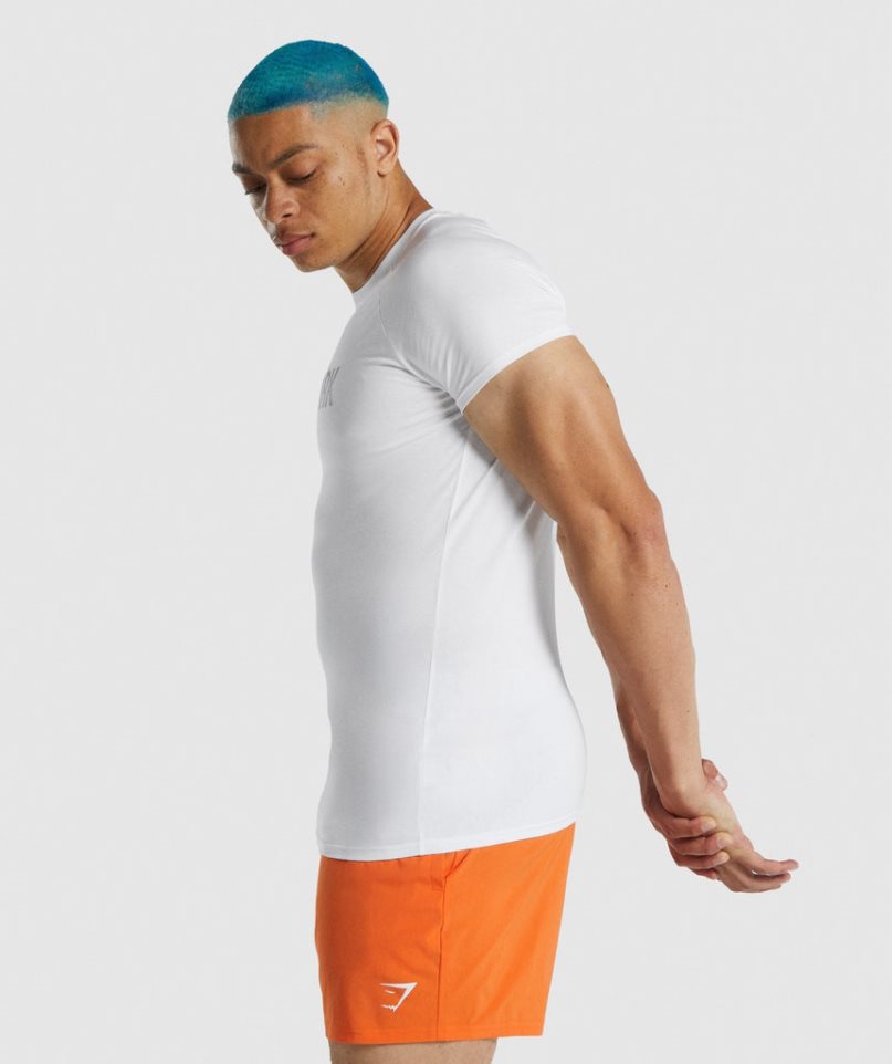 Men's Gymshark Apollo T-Shirts White | CA A8713N